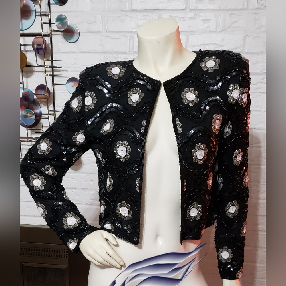 NITELINE | Silk & Sequin Bolero Evening Jacket